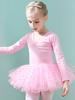 Ballett Tanzkostüme Rosa Damen Kinder Tänzerin Cut Out Rüschen Polka Dot Plissee Baumwollmischung Kleid Tunika Performance Wear performance