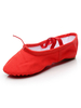 Ballett-Tanzschuhe Red Closed Toe Canvas-Tanzballettschuhe mit flachem Absatz