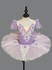 Ballettkleid für Mädchen Lavendel mehrlagiger Tüll bestickter Polyester Tanzbekleidung