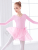 Ballettkleid Rosa Damen Kinder Tänzerin Schleifen Plissee Artwork Plissee Baumwollmischung Kleid Tunika Performance Wear