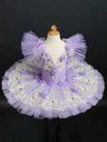 Ballettkleid Rosa Kinder Erwachsene Ballerina Rüschen Blumen Spitze Polyester Kleid Performance Wear