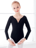 Ballettkleid Schwarz Damen Kinder Ballerina Plissee Cut Out Color Block Shaping Lycra Spandex Jumpsuit Jumpsuit Performance Wear
