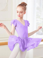 Ballettkleid Violett Damen Kinder Ballerina Plissee Artwork Formgebung Lycra Spandex Rock Set Performance Wear