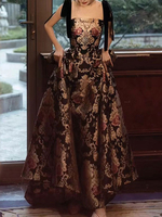 Ballkleid A-Linie quadratischer Ausschnitt Spitze ärmellos Partykleider