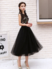 Ballkleid abiballkleid 2021 Abendkleid für Homecoming mit Rundkragen Tüll A-Linie- und Stickereien in Schwarz