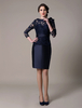 Ballkleid abiballkleid 2021 dunkle Cocktailkleid 2021 Marine Taft Homecoming Spitzenkleid für Frauen Kleider für Hochzeitsgäste Milanoo