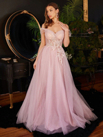 Ballkleid 2025 Bateau-Ausschnitt A-Linie lange Ärmel Hochzeitsgastkleider