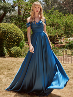 Ballkleid 2025 elastisch seidenartig Satin herzförmiger Ausschnitt A-Linie lange Ärmel vorne geschlitzt Hochzeitsgast-Kleider