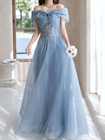 Ballkleid A-Linie Bateau-Ausschnitt Spitze kurze Ärmel Partykleider