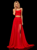 Ballkleid Ballkleid Trägerlos Polyester Ärmellos Rot Split Front Pageant Kleider