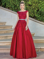 Ballkleid Jewel Neck A-Linie ärmellose Spitzenkleider für Hochzeitsgäste