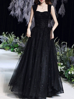 Ballkleid Spitze trägerlos A-Linie ärmellos Partykleider