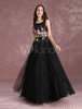Ballkleider A-Linie- Ball kleider Schwarz Hochzeit aus mattem Satin Abendkleider ärmellos Formelle Kleider und Rundkragen und Reißverschluss