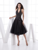 Ballkleider A-Linie- Ball kleider Schwarz Hochzeit Netz Cocktailkleider ärmellos Formelle Kleider mit Halter und hoher Taillenlinie