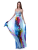Ballkleider A-Linie- Ball kleider Wasserblau Hochzeit Chiffon Abendkleider ärmellos Formelle Kleider Herz-Ausschnitt natürliche Taillenlinie
