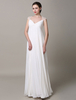 Ballkleider Elfenbeinfarbe Ball kleider Chiffon Hochzeit A-Linie- bodenlang Herz-Ausschnitt ärmellos Formelle Kleider mit Reißverschluss