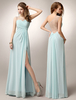 Ballkleider Etui- Ball kleider Mintgrün Hochzeit Chiffon Abendkleider ärmellos Formelle Kleider Einschulter natürliche Taillenlinie bodenlang