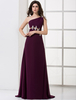 Ballkleider Etui- Ball kleider Pflaume Hochzeit Chiffon Abendkleider ärmellos Formelle Kleider Einschulter natürliche Taillenlinie und Schnürung