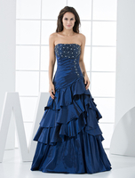 Ballkleider Königsblau Ball kleider Taft Hochzeit Prom- bodenlang trägerlos ärmellos Formelle Kleider und Reißverschluss und hoher Taillenlinie