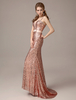 Ballkleider Mermaid- Ball kleider Nude Tönen Hochzeit Stretch Satin ärmellos viereckiger Ausschnitt natürliche Taillenlinie mit Reißverschluss