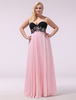 Ballkleider Rosa Ball kleider Chiffon Hochzeit A-Linie- bodenlang Herz-Ausschnitt ärmellos Formelle Kleider natürliche Taillenlinie