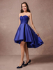 Ballkleider Rot Ball kleider Satingewebe Hochzeit A-Linie- Cocktailkleider mit unsymmetrischem Design trägerlos ärmellos Formelle Kleider und Spitzen
