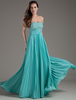 Ballkleider Türkisblau Ball kleider Chiffon Hochzeit Empire- Party Kleider bodenlang Herz-Ausschnitt ärmellos Formelle Kleider und hoher Taillenlinie