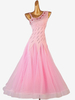 Ballsaal-Tanzkostüme Rosa Damen Sexy Polyester-Tänzerin figurbetontes Kleid mit Strass-Tanzabnutzung