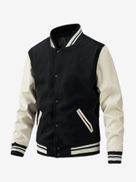 Baseballjacke für Herren in Farbblock-Optik wattierte Baumwolle Übergröße
