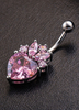 Bauchnabel Ringe Damen rosa Kupfer Herzform Körper Piercing Schmuck
