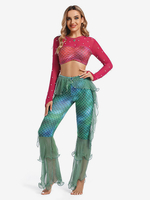 Bauchtanzhose für Erwachsene violett Weihnachtsset Polyester sexy Damen-Performance-Kostüm