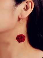Baumel Ohrringe rote Blumen Frauenschmuck