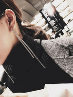 Baumeln Ohrringe Silber Strass lineare Ohrringe