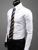 Baumwolle Mischung täglich Kleid Shirtwith Turndown Kragen Langarm