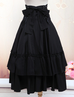 Baumwolle schwarzer Lolita Rock mit Schleife