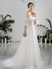 Beach Strand Brautkleid Elfenbein Schulterfrei Brautkleider Halbe Ärmel Blumen Perlen Schatz Ausschnitt Maxi Hochzeitskleid für den Sommer