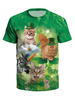 Bedruckte T-Shirts Quick Dry Kurzarm mit Rundhalsausschnitt; Herrenoberteil