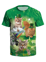 Bedruckte T-Shirts Quick Dry Kurzarm mit Rundhalsausschnitt; Herrenoberteil