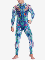 Bedruckter Zentai Halloween Catsuit-Kostüme Futuristischer mechanischer Rüstungsoverall Cooler Kämpfer Cosplay-Bodysuit 3D-gedruckter Steampunk Come Party Shows Herren Zentai-Anzug
