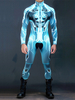 Bedruckter Zentai Halloween CyberPunk Herren Jumpsuit Mechanische Rüstung Cosplay Kostüm Steampunk Elastische Bodys Strampler