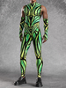 Bedruckter Zentai Halloween Herren Sexy Grün Print Overall Bodysuits Tänzerin Sängerin Bühnenkostüm