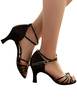 Beliebte 2021 Latein Schuhe aus Seide und Satin in Schwarz