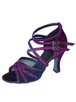 Beliebte Latein Schuhe aus Satin in Lila Pumps