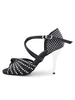 Beliebte Latein Schuhe aus Satin in Schwarz mit Kunstdiamanten Pumps