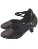 Beliebte Latein Schuhe mit Fesselriemchen und Glitzer in Schwarz