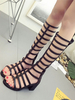 Beliebte RömerSandalen 2020 aus PU mit Blockabsatz in Schwarz