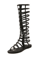 Beliebte Römersandalen aus PU Flach Reißverschluss