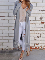 Beliebter Cardigan aus Acetate mit Fransen in Grau