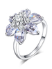 Beliebter Ring in SilbernRing im schicken & modischen Style Metall Cubic Zirkonia Blumen für Party