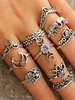 Beliebter Ring in SilbernRing im schicken & modischen Style Metall für Kreuzfahrt 10 Stk Set